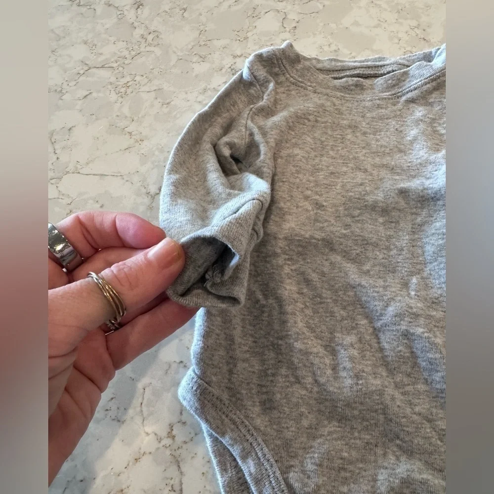 6M Carter’s - Gray Long Sleeve Baby Onesie